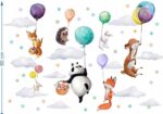Naklejki na ścianę dla dzieci Zwierzątka i Balony