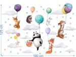 DUŻE Naklejki na ścianę dla dzieci Zwierzątka i Balony Wesołe - obrazek 2