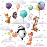 DUŻE Naklejki na ścianę dla dzieci Zwierzątka i Balony Wesołe