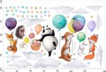 DUŻE Naklejki na ścianę dla dzieci Zwierzątka i Balony Wesołe - obrazek 5