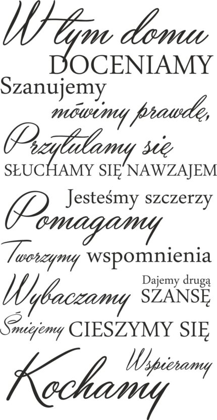 CYTATY NAPISY NAKLEJKI ŚCIENNE NA ŚCIANĘ