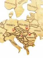 Drewniana Mapa Świata Dekoracja na ścianę - obrazek 2